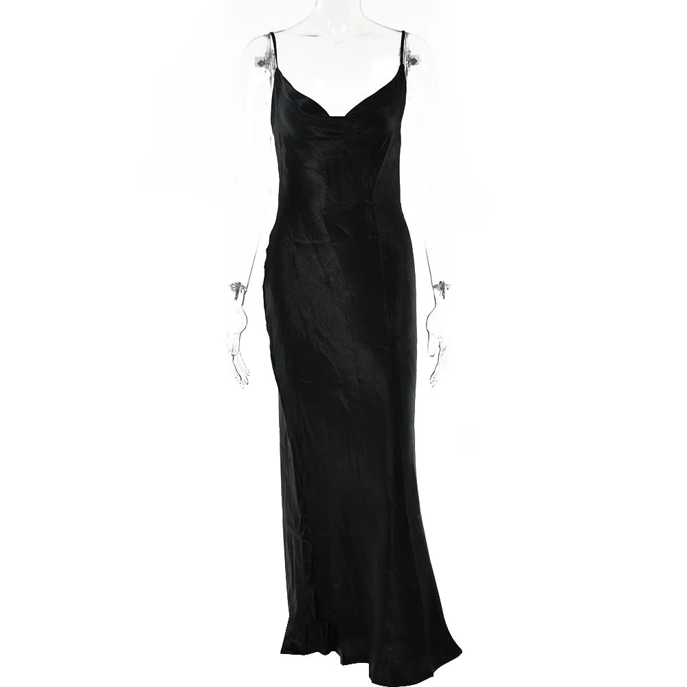 Summer Satin Bodycon Dress Women Party Dress New Arrivals Gold Draped Backless Dress Sexy Celebrity Club Night Dresses