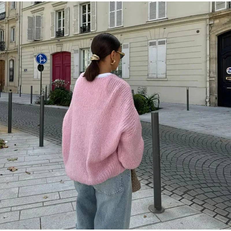 maoxiangshop - Fashion Lace Up Bow Knitted Cardigan Woman O Neck Long Sleeve Hollow Out Sweater Coat Autumn Female Casual High Street Knitwear