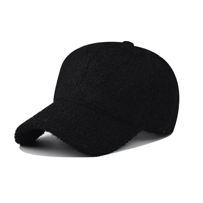 maoxiangshop Autumn Winter Baseball Cap Women Thicken Lamb Wool Hats Version Tide Fleece Warm Cap Plush Baseball Caps Spring Baseball Cap