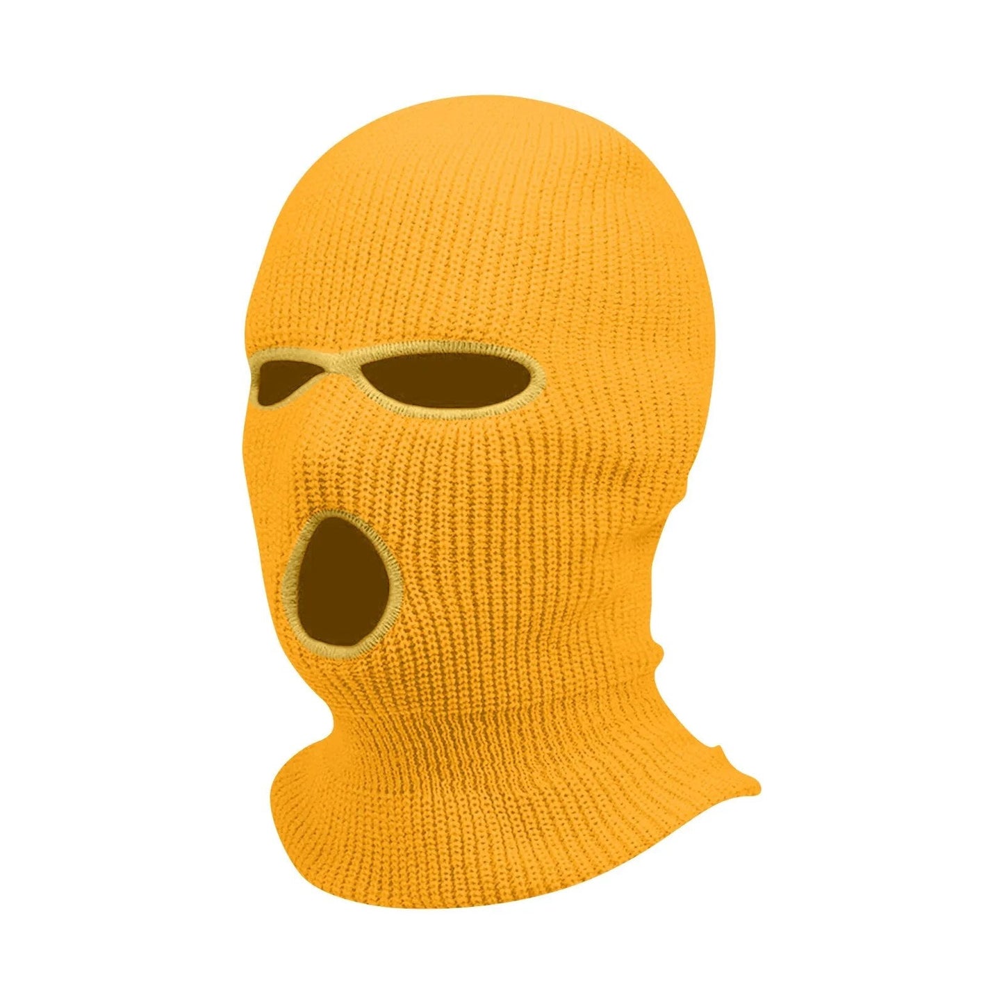 maoxiangshop Winter men's face mask, warm hood, sports scarf, skiing hat, three hole wool hat, outdoor cycling knitted pullover hat
