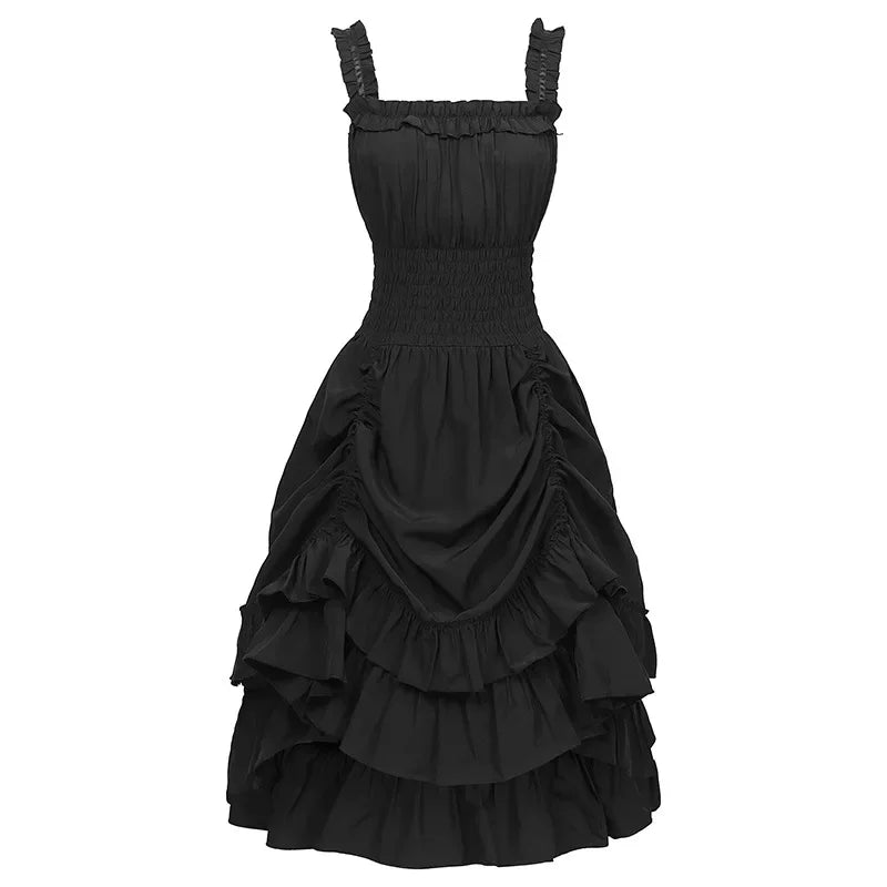 maoxiangshop - 2024 High Waist Ball Gown Cosplay Costume New European and American Long Victorian Medieval Dress