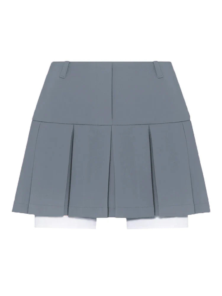 maoxiangshop - New Mini Skirt For Women Cute High Waist Fashion Y2K Skirts Set Casual Streetwear Womens Bottom Black Pleated Skirts