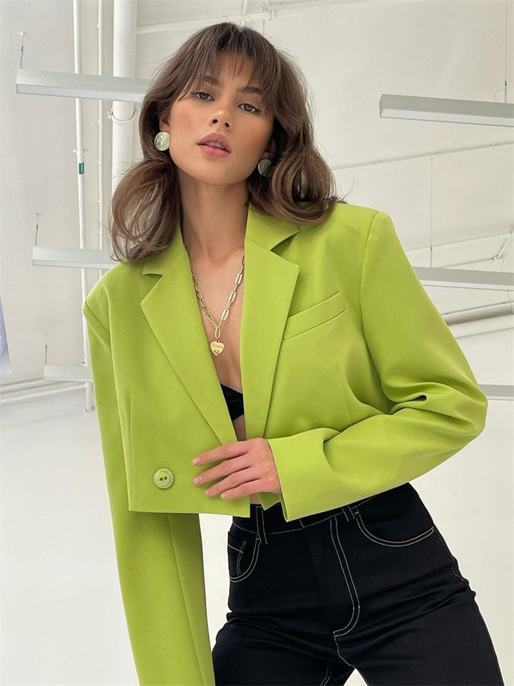 Taruxy Fall Women Blazer Suit Two Piece Sets Turn-down Collar Blazers Tops And Pleated Skirts Femme High Street Y2K Outfits