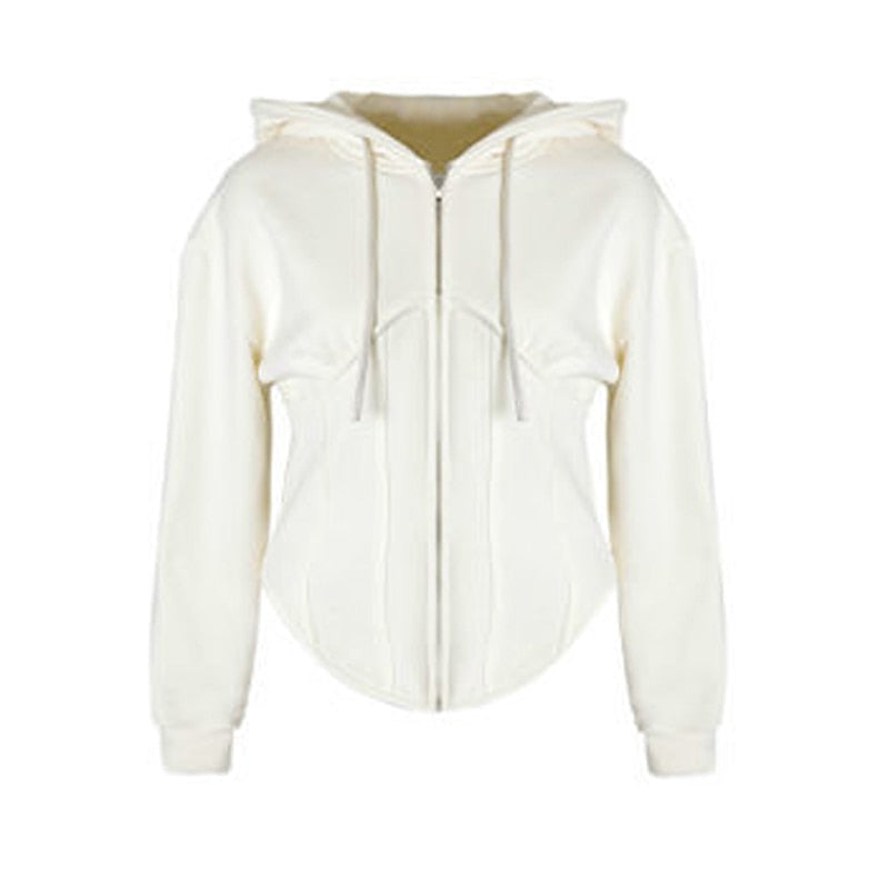 maoxiangshop Solid Hoodies Set Women Fall Casual Clothes Long Sleeve Hooded Top Trousers Matching Suit Spring Female Zipper Sportswear Outfit