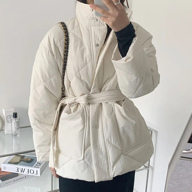 Women Winter Jacket Coats New Fall Fashion Black Padded Parkas Guangzhou Casual Warm Korean Style Overcoat Clothing Female