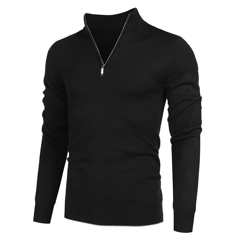 maoxiangshop Men Turtlenecks Knitwear Pullovers Sweater Long Sleeved Solid Color Hooded Male Casual Daily Warm Tops