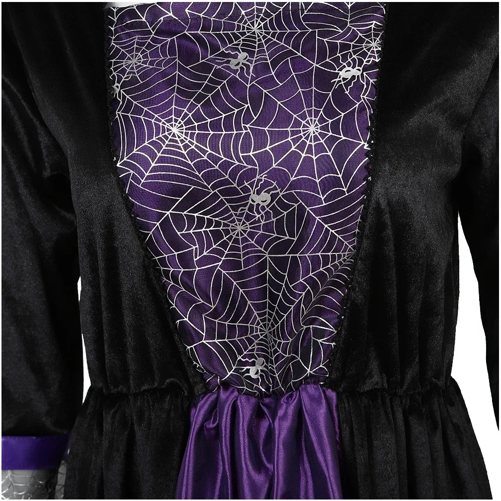 maoxiangshop - Witch Costume Women Long Sorceress Classic Dress Adult Renaissance Outfits Halloween Dress-up Disguise Role Playing Party Outfit