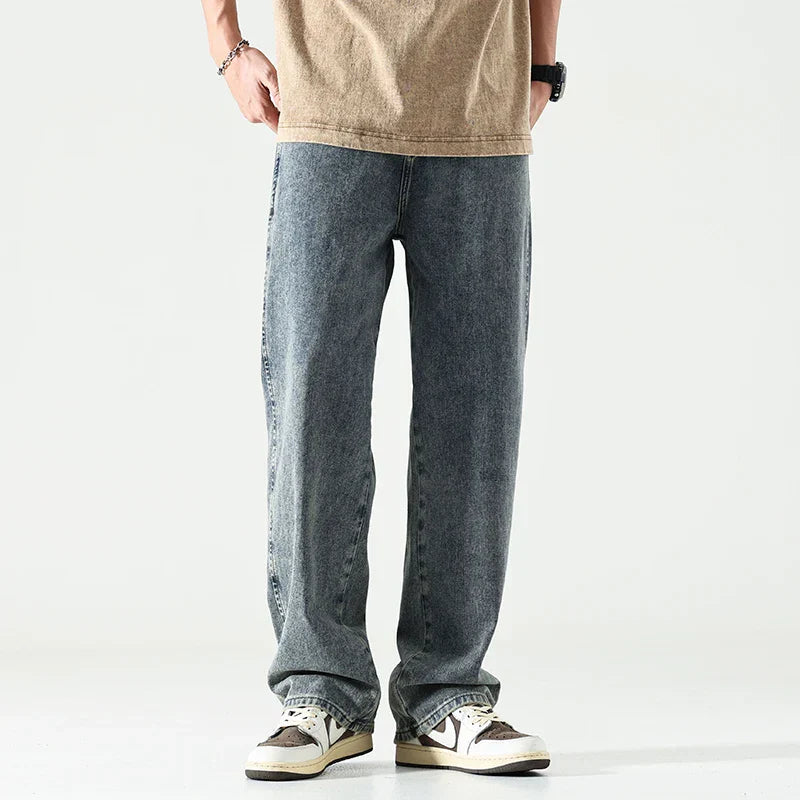 maoxiangshop Baggy Jeans Men Oversize Pants Loose Fit Wide Leg Trousers For Men Blue Streetwear Casual Korean Style Denim New Jeans Kpop
