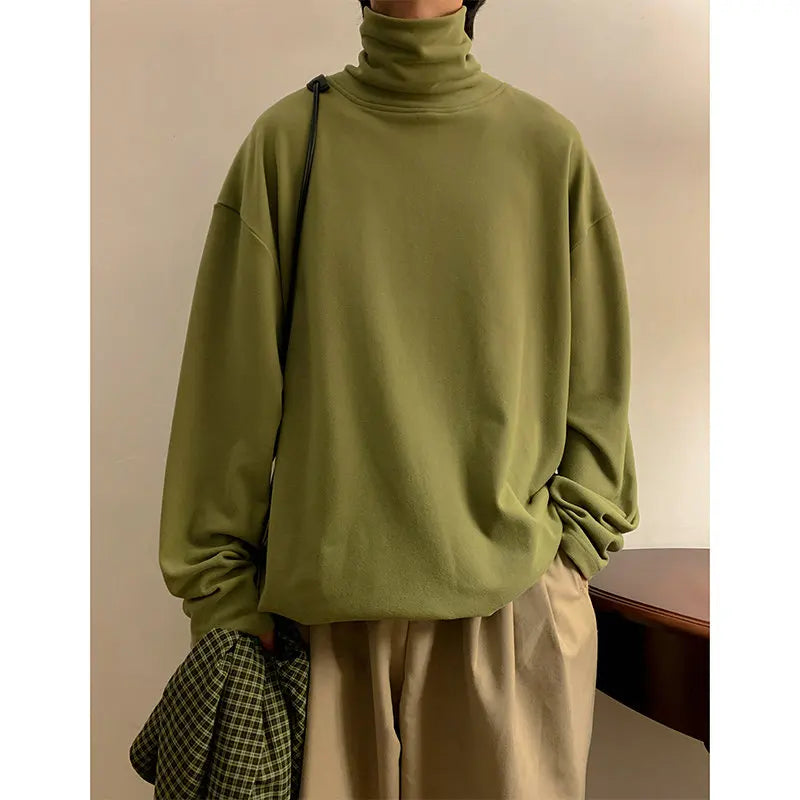 maoxiangshop Casual Sweatshirts Men/Women Hoodies Pullover Streetwear Solid Turtleneck Hoodie Hip hop Basic Hoodies Oversized Clothes