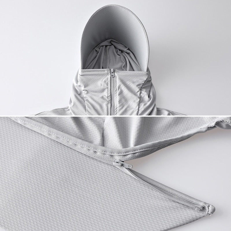 maoxiangshop Summer Sun Protection Skin Coats Men Ultra-Light Sportswear Hooded Outwear Quick Dry Fishing T-shirts Sunscreen Tops