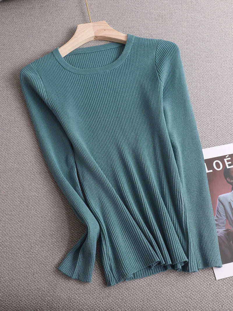 maoxiangshop winter clothes Knitted woman sweaters Pullovers spring Autumn Basic women's jumper Slim women's sweater cheap pull long sleeve