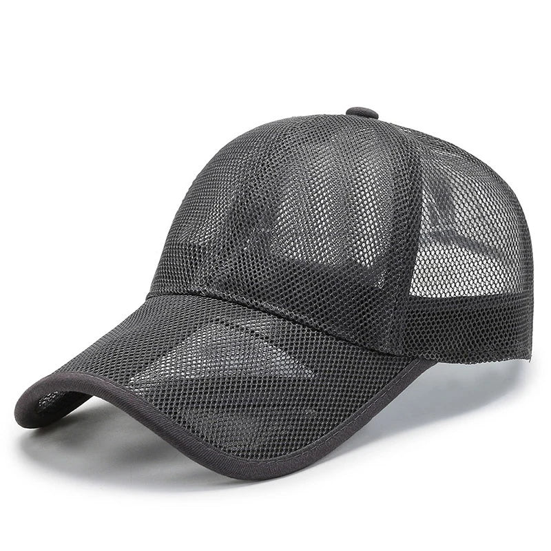 maoxiangshop Summer Full Mesh Baseball Cap Unisex Trucker Cap Trucker Caps Men Fishing Hat Quick Dry Golf Running Hat Adjustable Snapback Hat