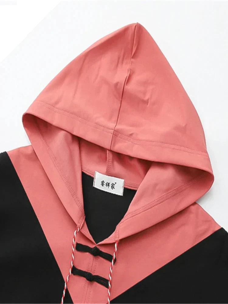 maoxiangshop Japanese Harakuju Embroidery Cotton Hooded Sweatshirt Women Summer Vintage Hoodies Korean Female Basic Pullover Top