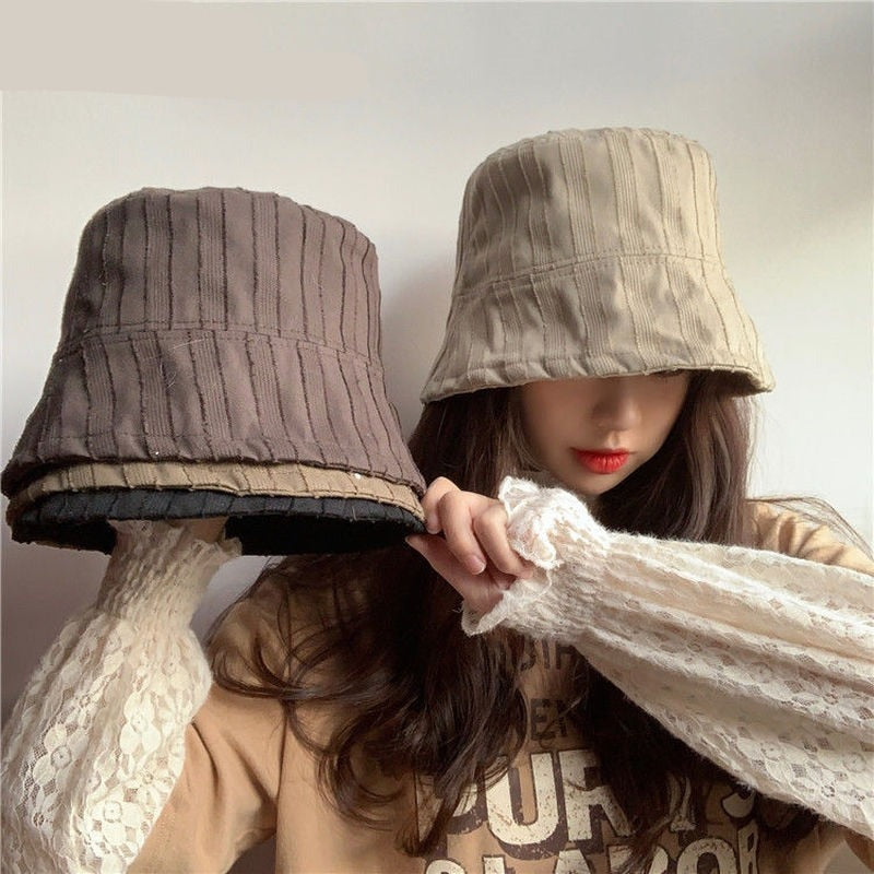 maoxiangshop Bucket Hats Women Solid Simple Basic All-match Casual New Design Korean Fashion Sun Protection Streatwear Harajuku College Cozy