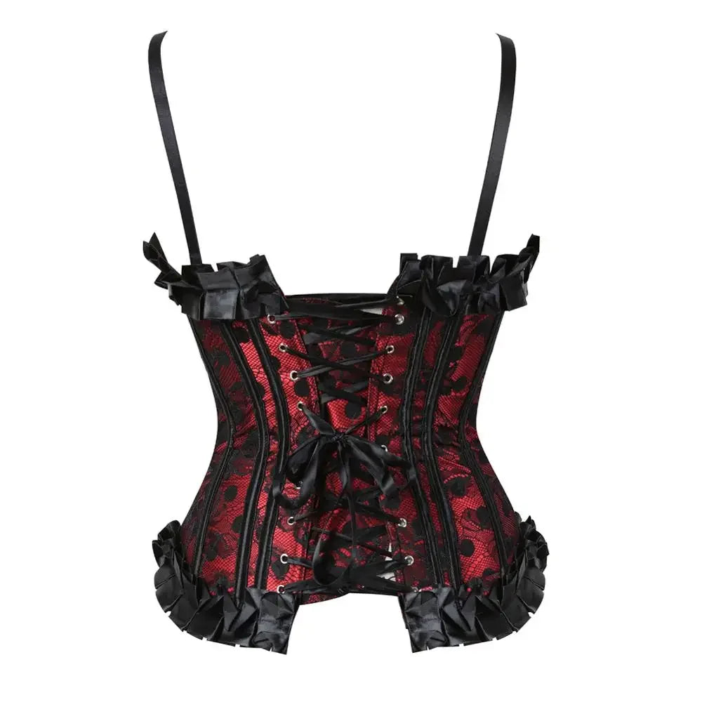maoxiangshop - Gothic Corsets for Womens Vintage Bustier Polka Dots Corset Strap Padded Cup Bustiers Plus Size Corsetto Carnival Party Costumes