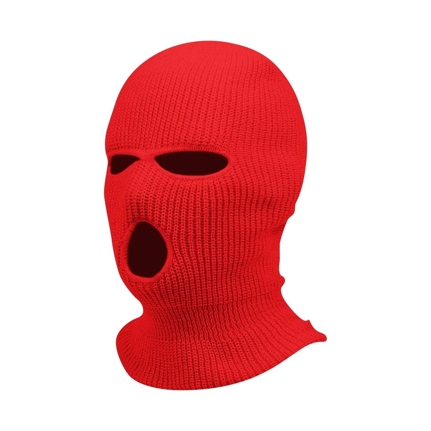 maoxiangshop Winter men's face mask, warm hood, sports scarf, skiing hat, three hole wool hat, outdoor cycling knitted pullover hat