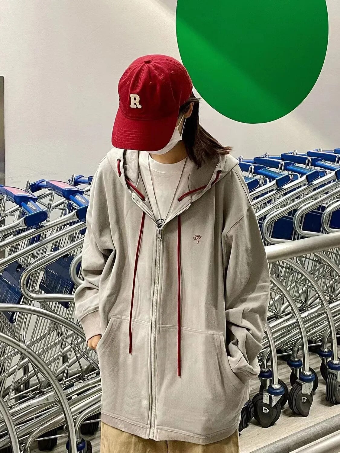 Korean Gray Zip Up Hoodies Women Harajuku Streetwear Zipper Hooded Sweatshirts Kpop Casual Thin Tops Vintage Clothes
