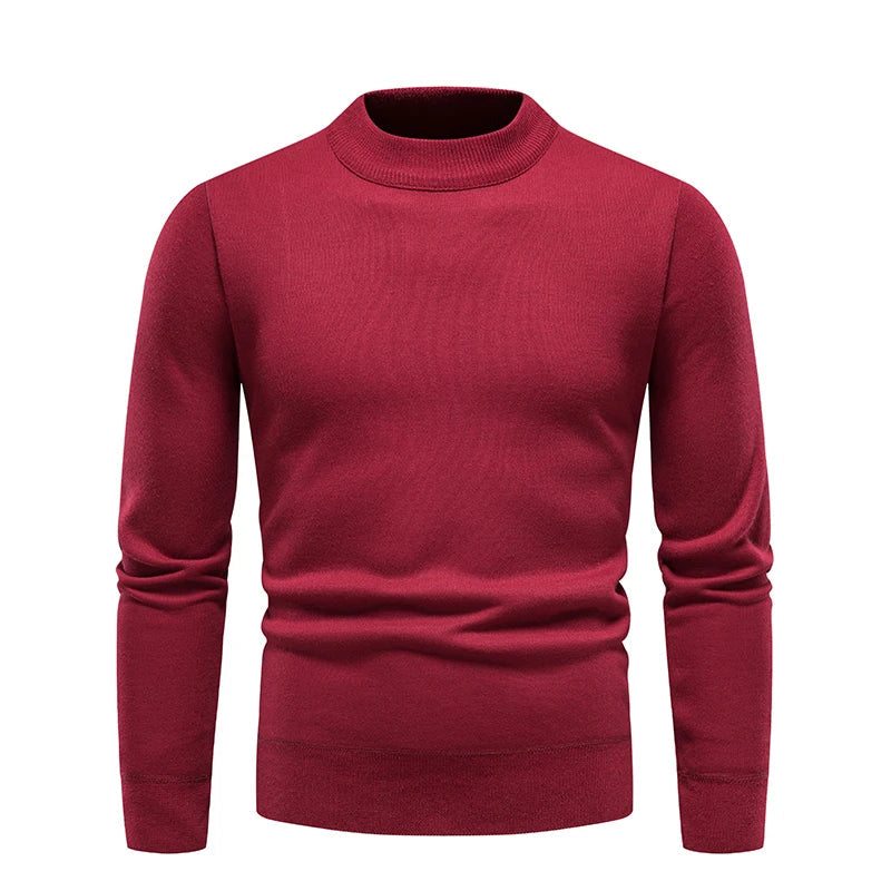 maoxiangshop Men's Pullover Soft Sweater Winter Velvet Shirts Brand Clothing Knitted Fleece Warm Cold Blouse Slim Fit Bottom Shirts