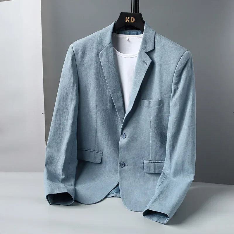 maoxiangshop Men's COTTON Linen Casual Blazer ,Slim Fit Suit Jacket,Suitable for Spring and Autumn, Polyester Lining , Plus Size M-6XL