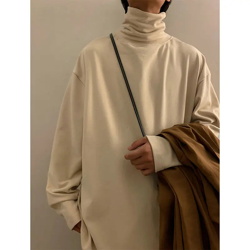maoxiangshop Casual Sweatshirts Men/Women Hoodies Pullover Streetwear Solid Turtleneck Hoodie Hip hop Basic Hoodies Oversized Clothes