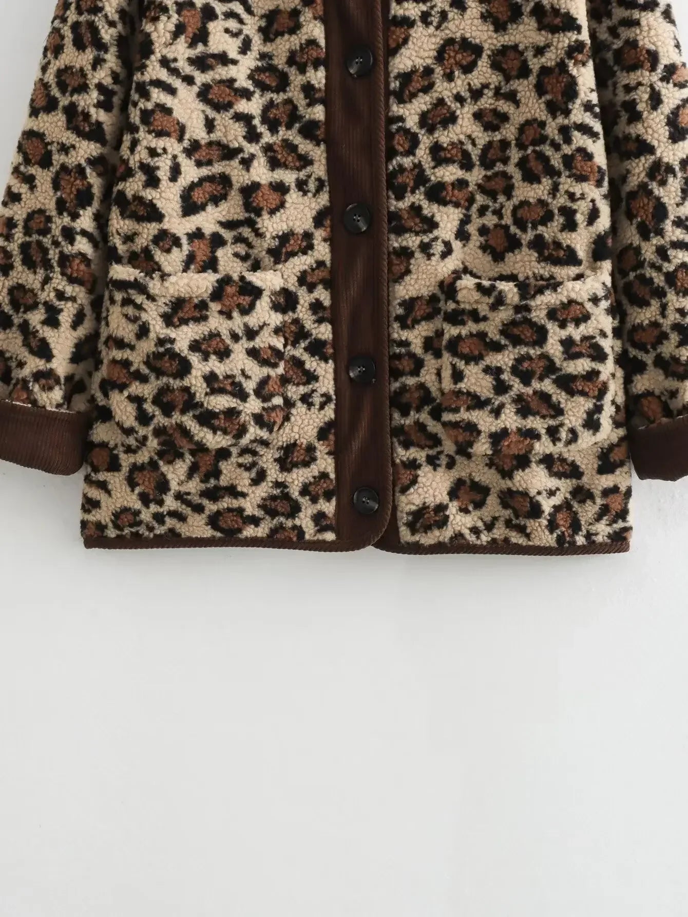 maoxiangshop - Autumn Leopard Jacket Coat Women 2024 New Arrivals O Neck Single Breasted Jacket Casual Female Coat
