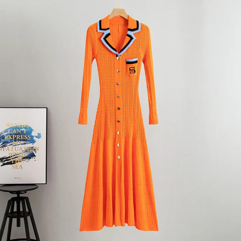 Women's Sweater Long Knit Dress Spring New In 2024 Casual Elegant Commuter Long Knitted Dress Women's Clothing