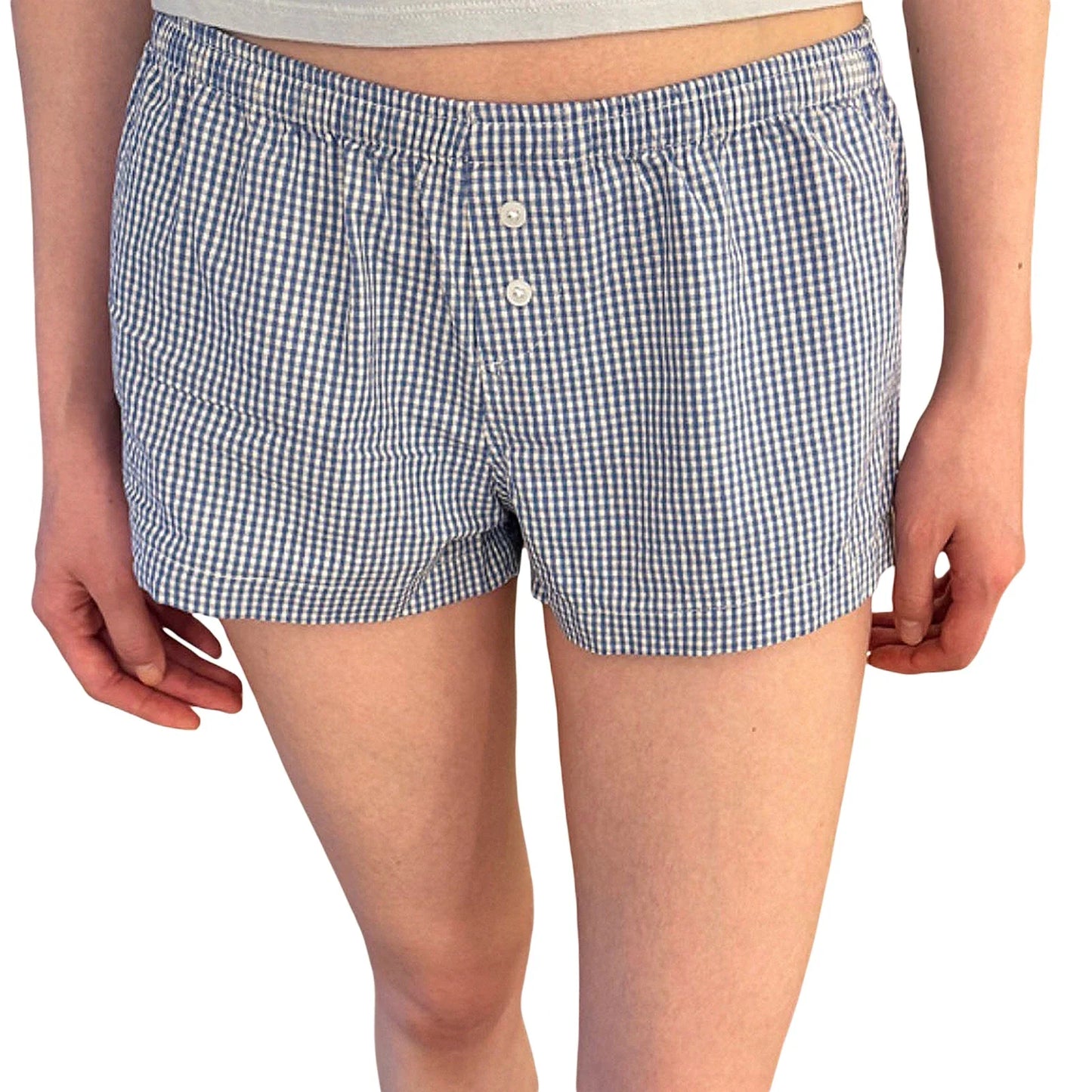 maoxiangshop - Summer Women's Y2K Cute Loungewear Shorts Casual Loose Fitting Elastic Low Waist Floral Bottoms with Button Decor