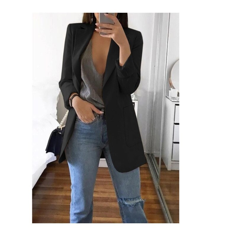 Spring and Summer New Lapel Ladies Suit Jacket Commuter Professional Office Temperament Suit Jacket Casual Jacket Office