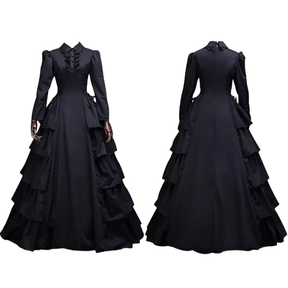 maoxiangshop - Halloween Costumes for Women Medieval Victorian Dress Halloween Renaissance Gothic Lace Queen Princess Dress