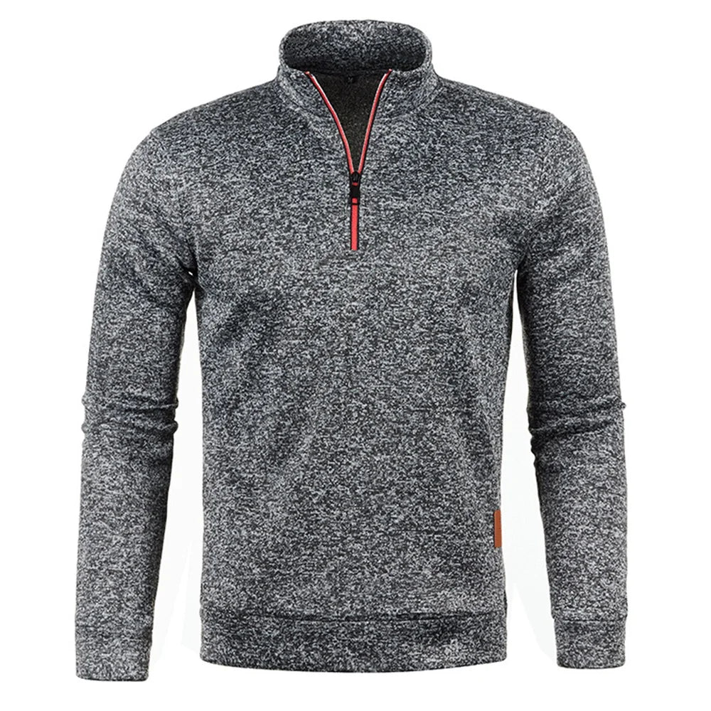 maoxiangshop Men Pullover Men's Thicker Sweatshirts Half Zipper Pullover for Male Hoody Man Sweatshir Autumn Solid Color Turtleneck Sweaters