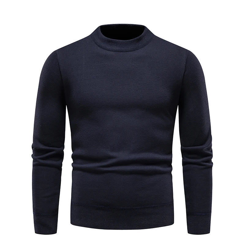 maoxiangshop Men's Pullover Soft Sweater Winter Velvet Shirts Brand Clothing Knitted Fleece Warm Cold Blouse Slim Fit Bottom Shirts