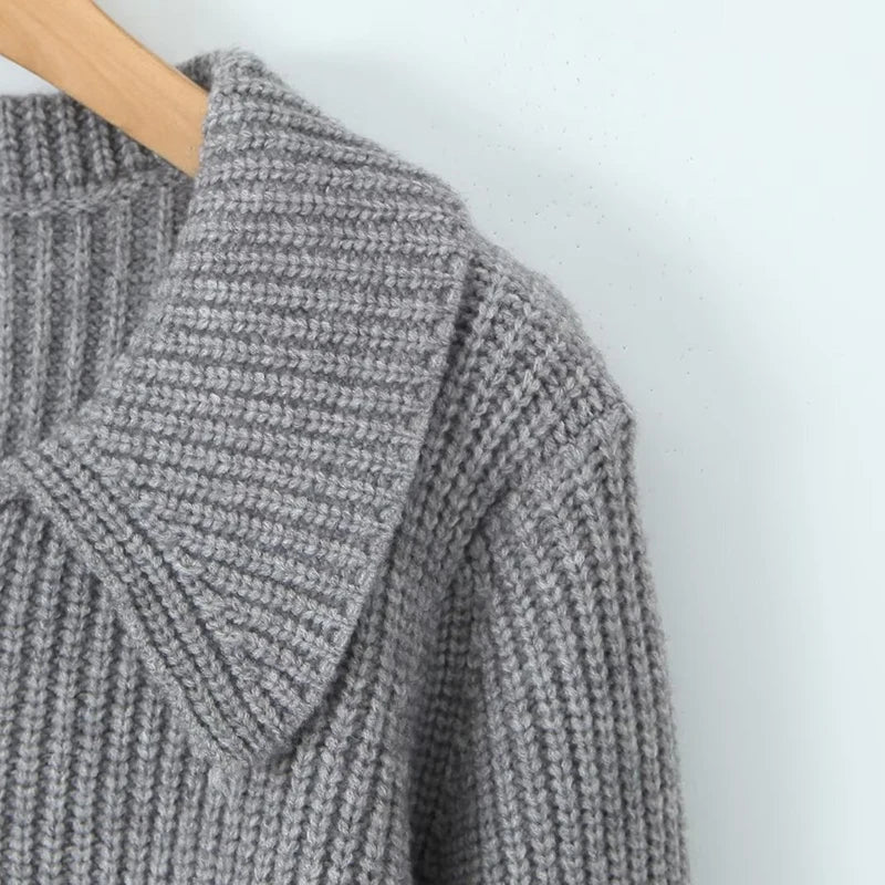 maoxiangshop - Autumn Knit Two Piece Sets Women Knitwear Jumper Loose Tops Long Sleeve Jacket Sweater Cardigan High Waist Skirt Mini Skirts