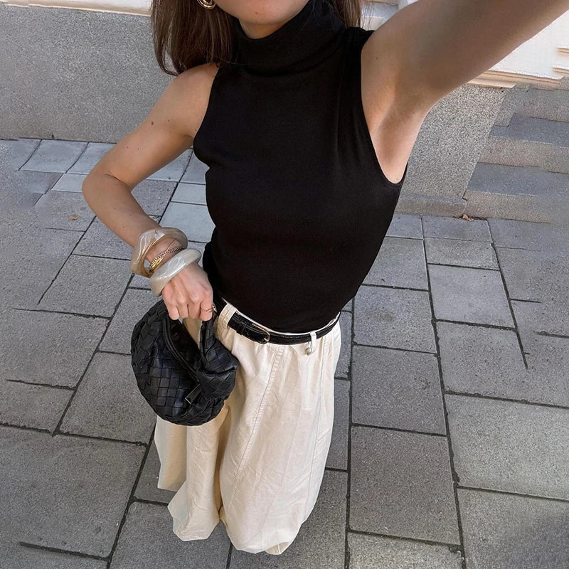 maoxiangshop - Fashion High Waist Skirts For Women Solid Colkor Splice Bud Skirt 2024 Autumn New Female Loose Streetwear Midi Skirts
