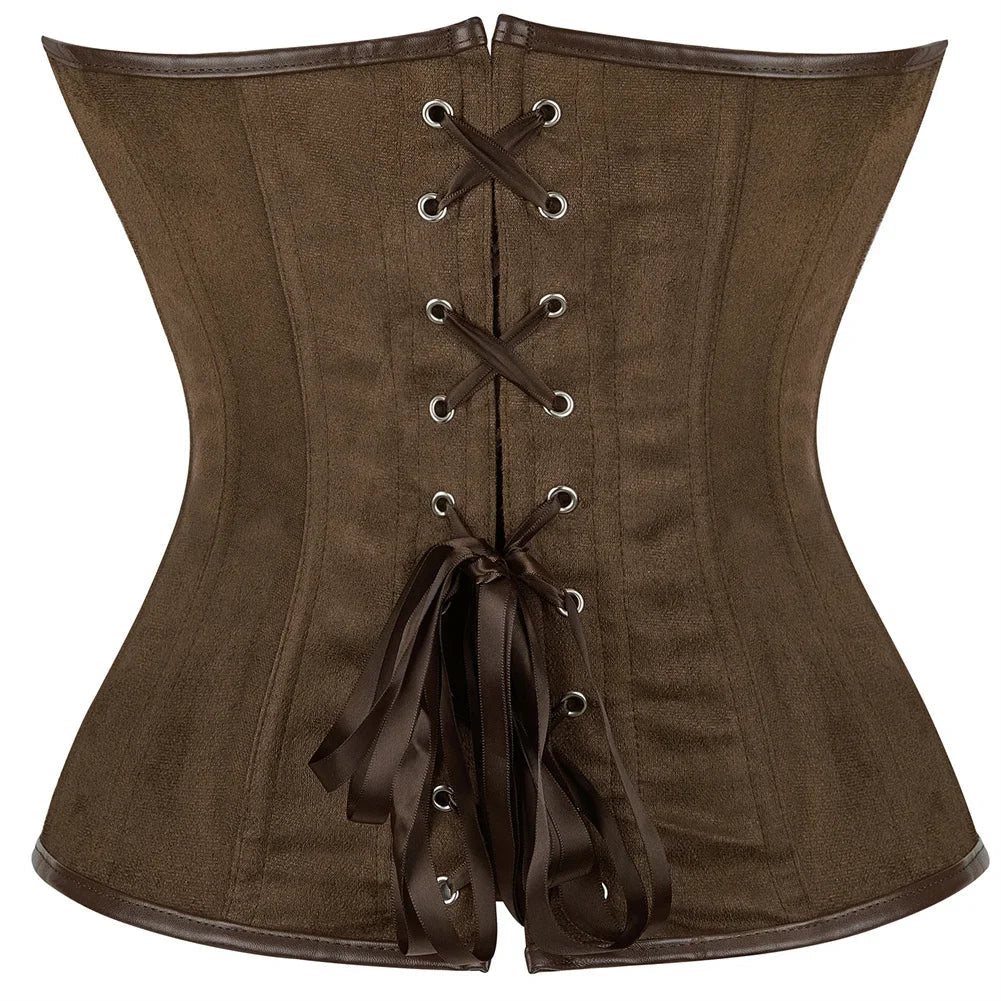 maoxiangshop - Women Corset Top Vintage Zipper Bustiers Gothic Corsets Steampunk Bustier Lace Up Corsage Carnival Party Club Costumes Plus Size