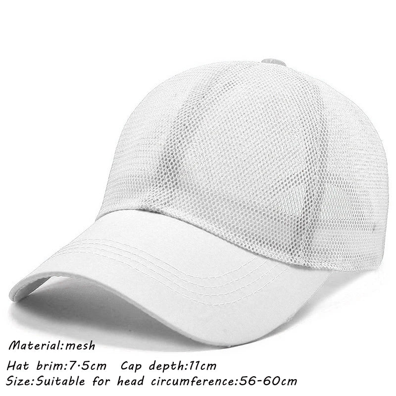 maoxiangshop Summer Full Mesh Baseball Cap Unisex Trucker Cap Trucker Caps Men Fishing Hat Quick Dry Golf Running Hat Adjustable Snapback Hat