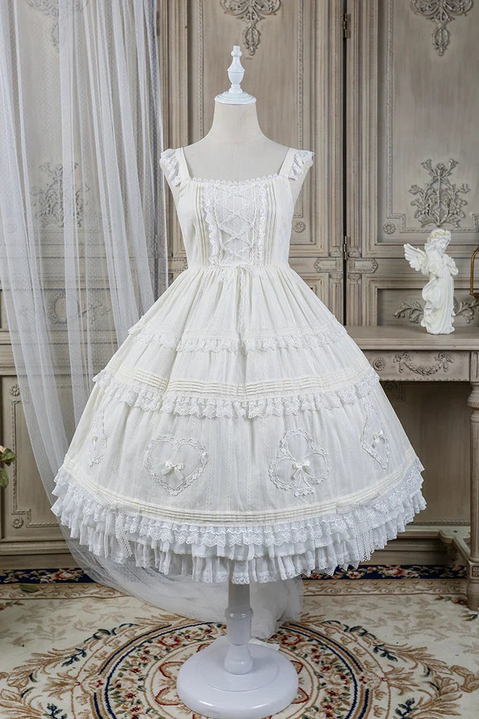 maoxiangshop - Lolita Alice Lace Bow Camisole Dress
