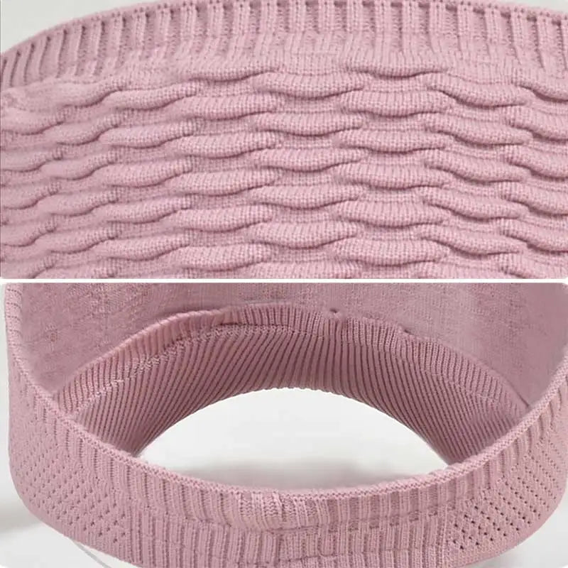 maoxiangshop Fashion Folds Design Women Empty Top Hat Summer Solid Color Large Brim Sunscreen Hat Outdoor Elastic Fabric Sports Sun Cap