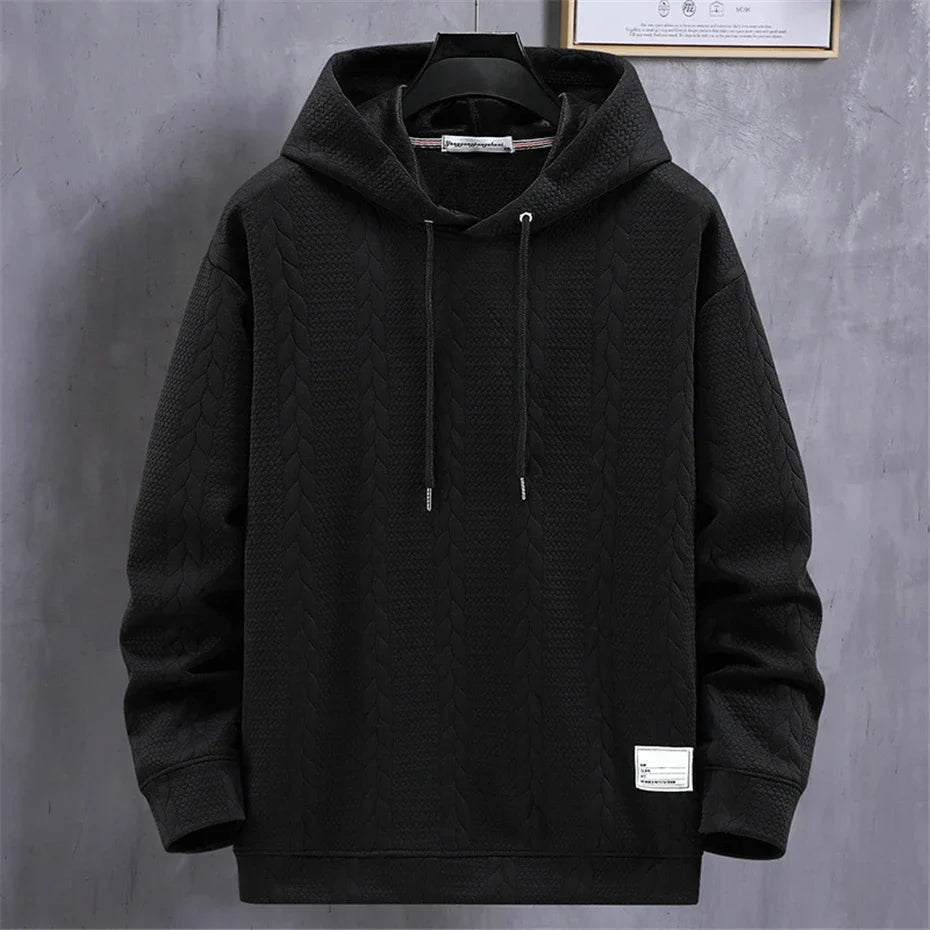 maoxiangshop Mens Hoodies Plus Size 10XL Solid Color Hoodie Spring Autumn Hooded Sweatshirt Male Big Size 10XL Pullover Black White