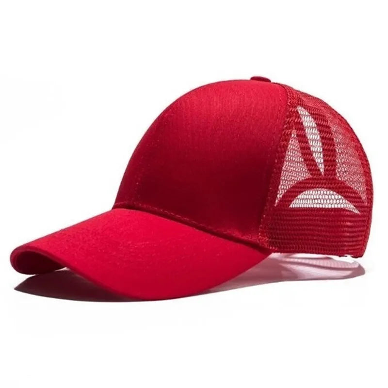 maoxiangshop New Ponytail Baseball Cap Summer Women's Adjustable Black Hat Messy Cap Casual Cotton Girl Snapback Mesh Cap