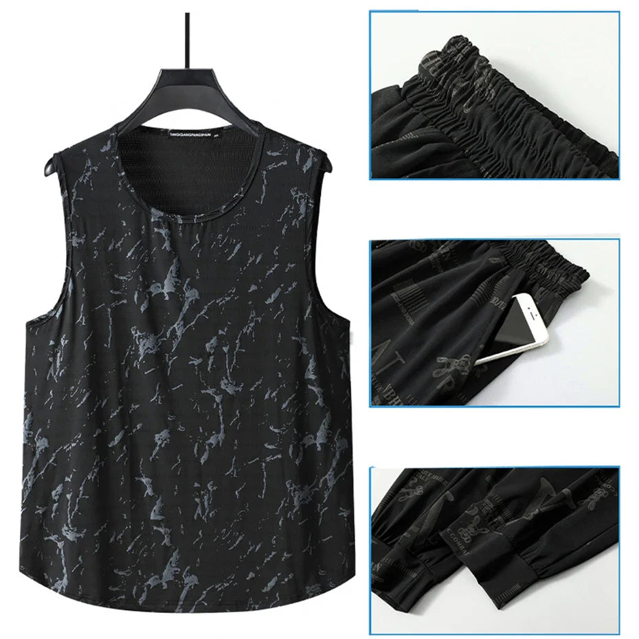 maoxiangshop Summer Cool Tank Tops Men Plus Size 10XL 11XL Summer Vest Fashion Casual Running Vest Male Black Tank Tops Big Size