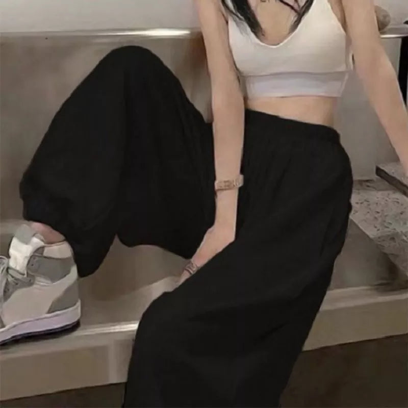 maoxiangshop Oversize Sweatpants For Women High Waist Sports Pants Fashion Casual Baggy Pants Female Joggers Streetwear Harajuku Trousers