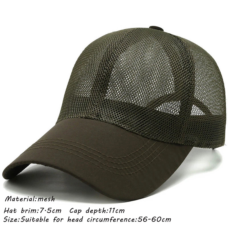 maoxiangshop Summer Full Mesh Baseball Cap Unisex Trucker Cap Trucker Caps Men Fishing Hat Quick Dry Golf Running Hat Adjustable Snapback Hat