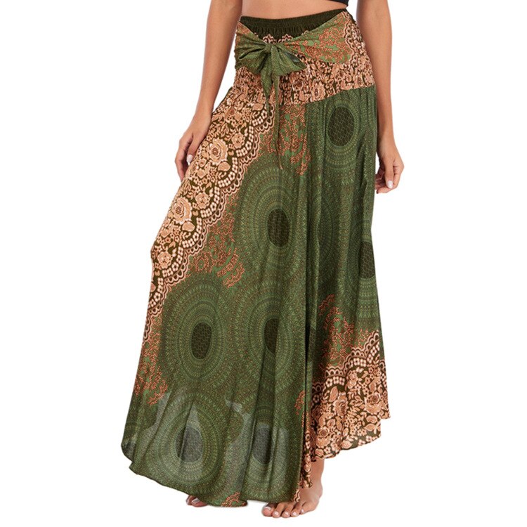 maoxiangshop Fashion Skirts Women Clothes Roupas Saia Bottom Women Skirt New Sexy Woman Long Jupe Bohemian Boho Flowers Elastic Waist Faldas