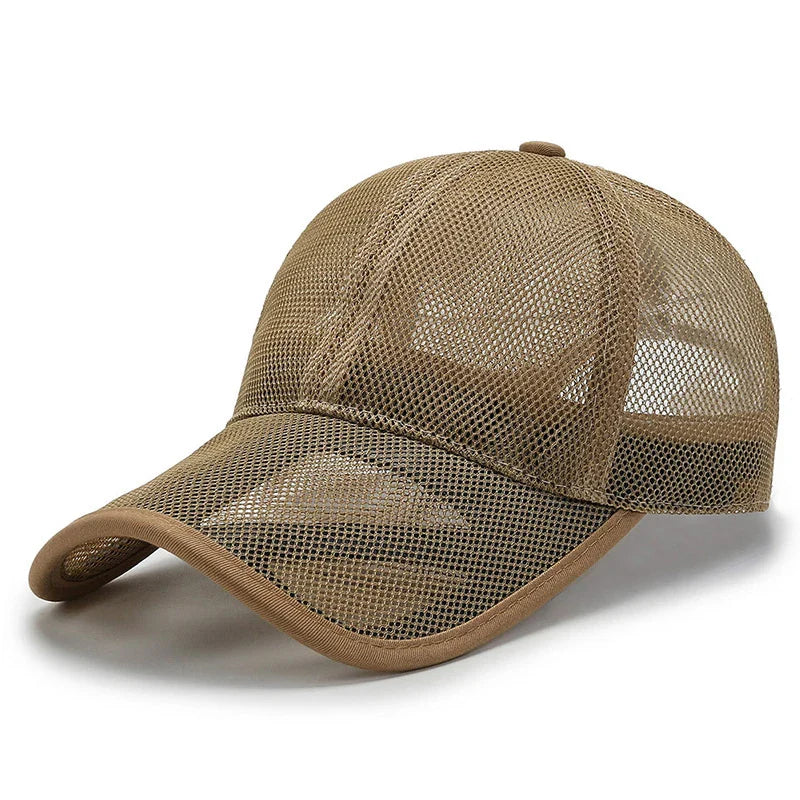 maoxiangshop Summer Full Mesh Baseball Cap Unisex Trucker Cap Trucker Caps Men Fishing Hat Quick Dry Golf Running Hat Adjustable Snapback Hat