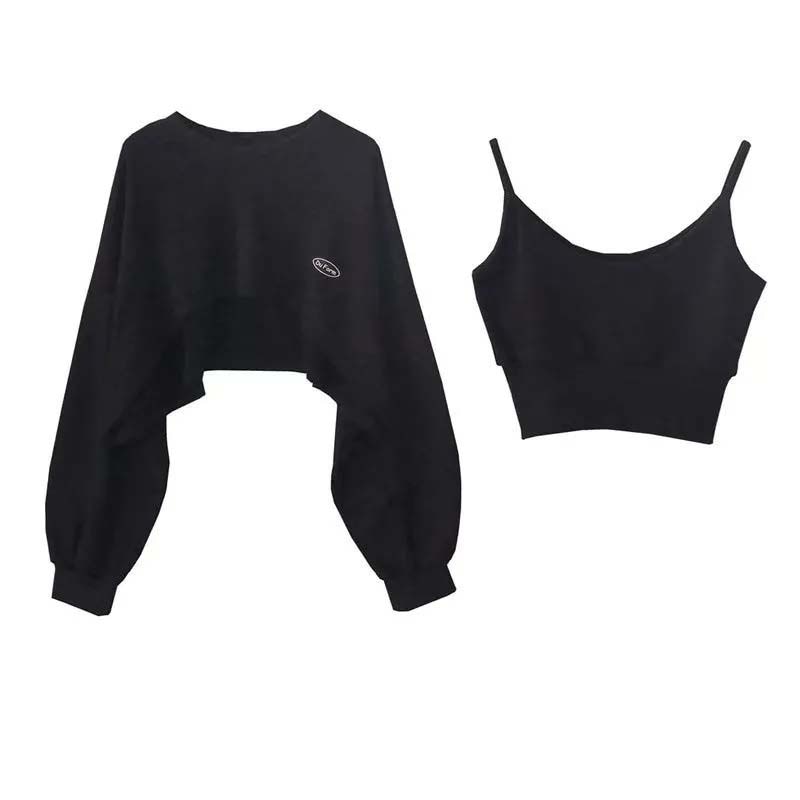 maoxiangshopWomen's Short Thin Sweatshirt Long Sleeve Crew Neck Casual Top Blouse Daily Casual Two-piece Simple Style Wholesale
