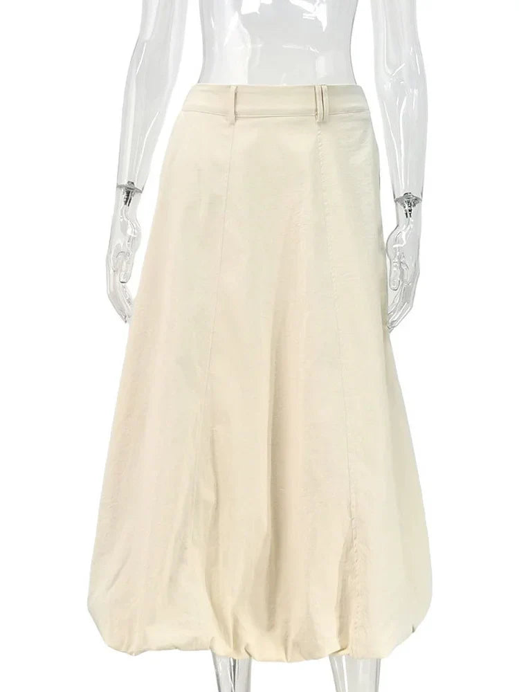 maoxiangshop - Autumn High Waist Fashion Long Skirt Women's Slim Solid Elegant Commute Streetwear Loose Casual Ladies Maxi Skirt 2025 New
