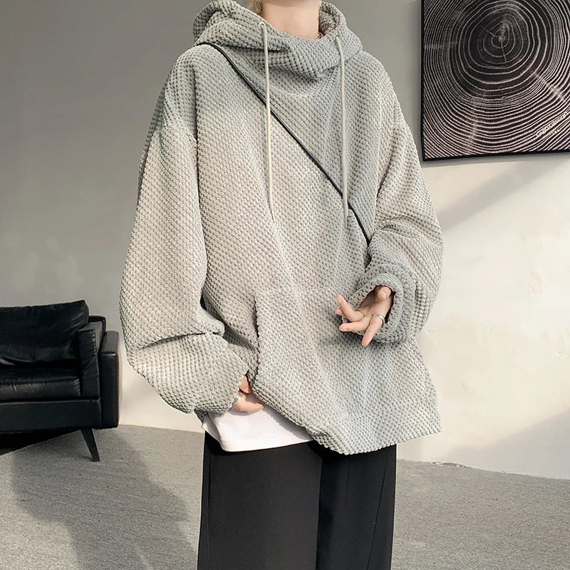 maoxiangshop Harajuku Corduroy Hoodies Men High Quality Streetwear Loose Y2k Hip Hop Hooded Sweatshirts Couple Clothing Female Pullovers