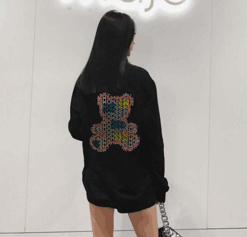 maoxiangshop Drop shipping Autumn and winter long sleeve hoodies fashion loose pattern round neck top clothes for young girls