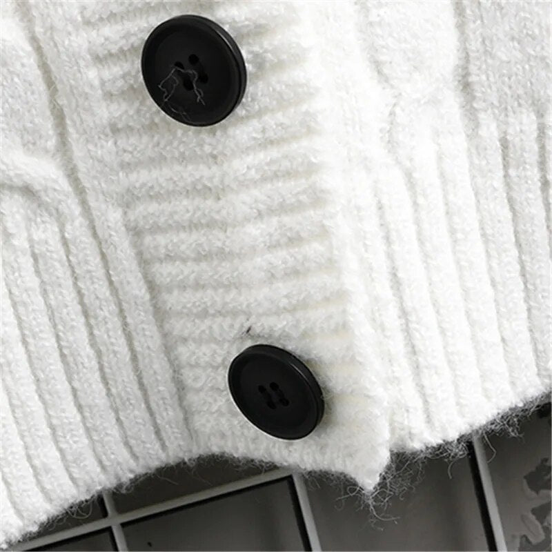 maoxiangshop Autumn Men's Sweater Cardigan Slim Fit Single Breasted Solid Color Knitted Cardigan Men Causal Sweatercoat Mens Clothing
