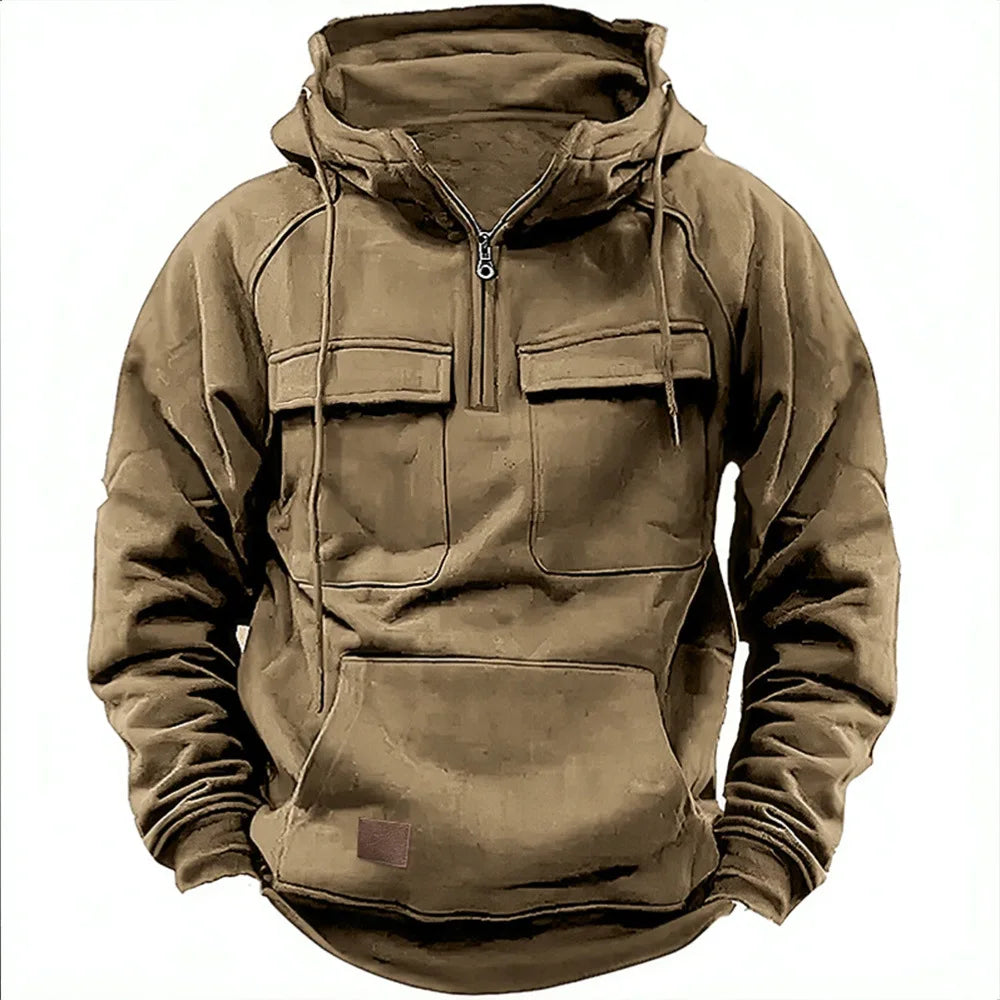 maoxiangshop Vintage Men Hoodie Sweatshirt Street Man Clothing Men's Oversized Hooded Pullover Male Retro Harajuku Solid Color Hoody